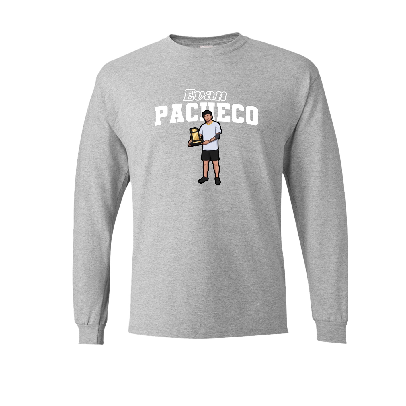 Long Sleeve Tee — Name Arch in Grey