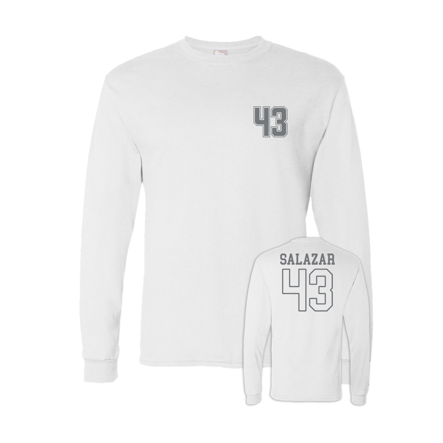 Long Sleeve Tee — Chest Back in White