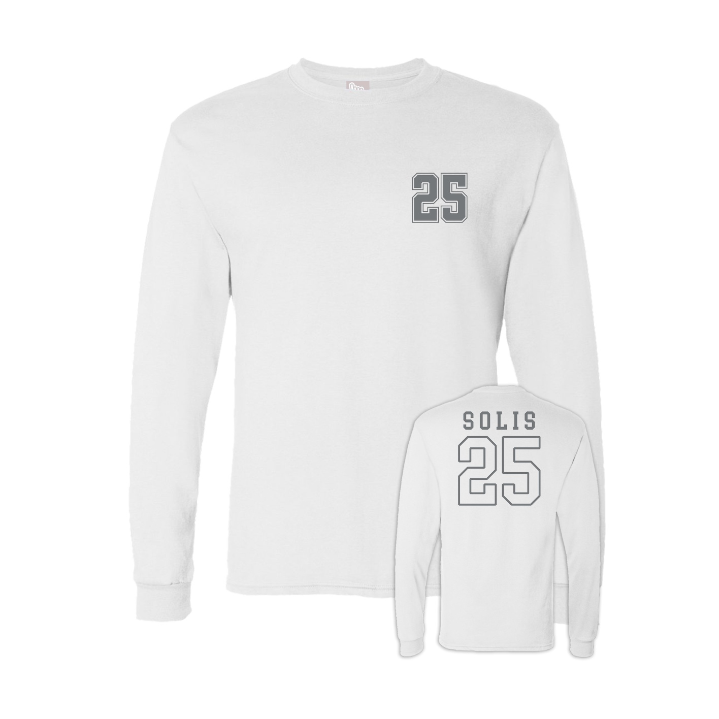 Long Sleeve Tee — Chest Back in White
