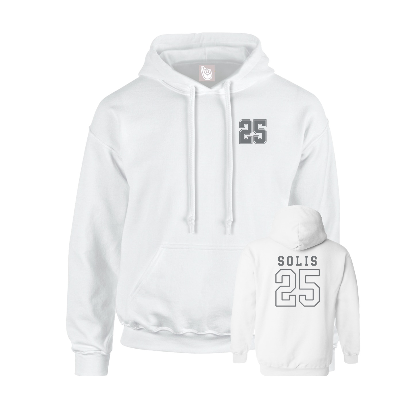 Hoodie — Chest Back in White