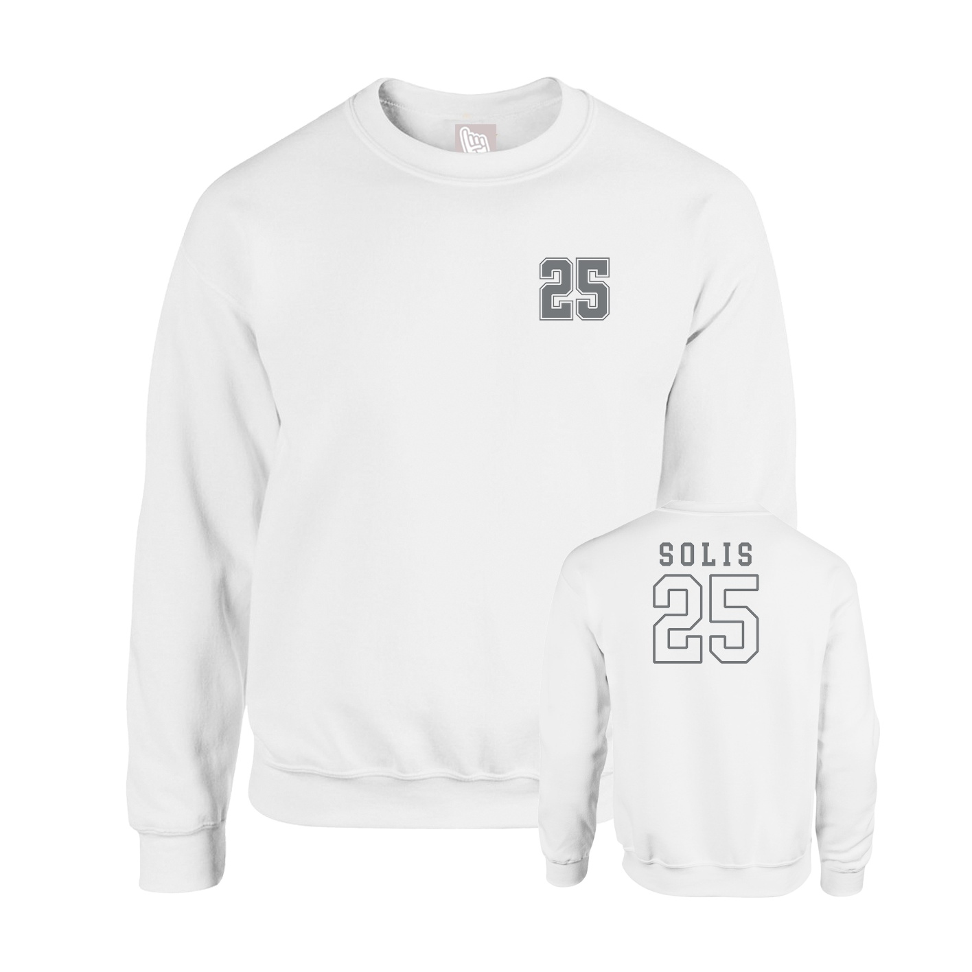 Fleece Crew — Chest Back in White
