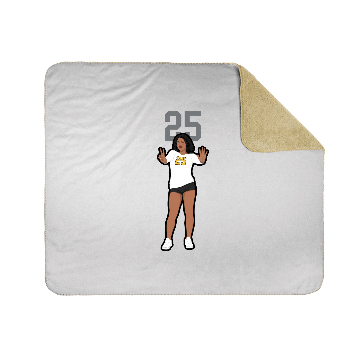 Throw Blanket — Number Top in White
