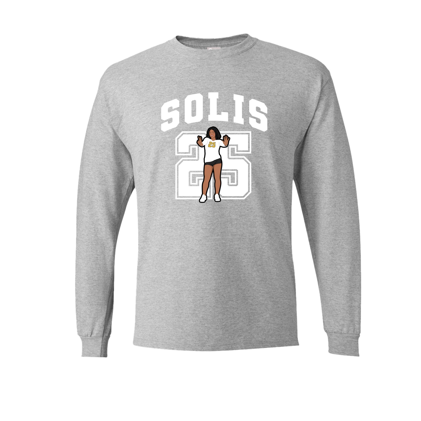 Long Sleeve Tee — Number in Grey