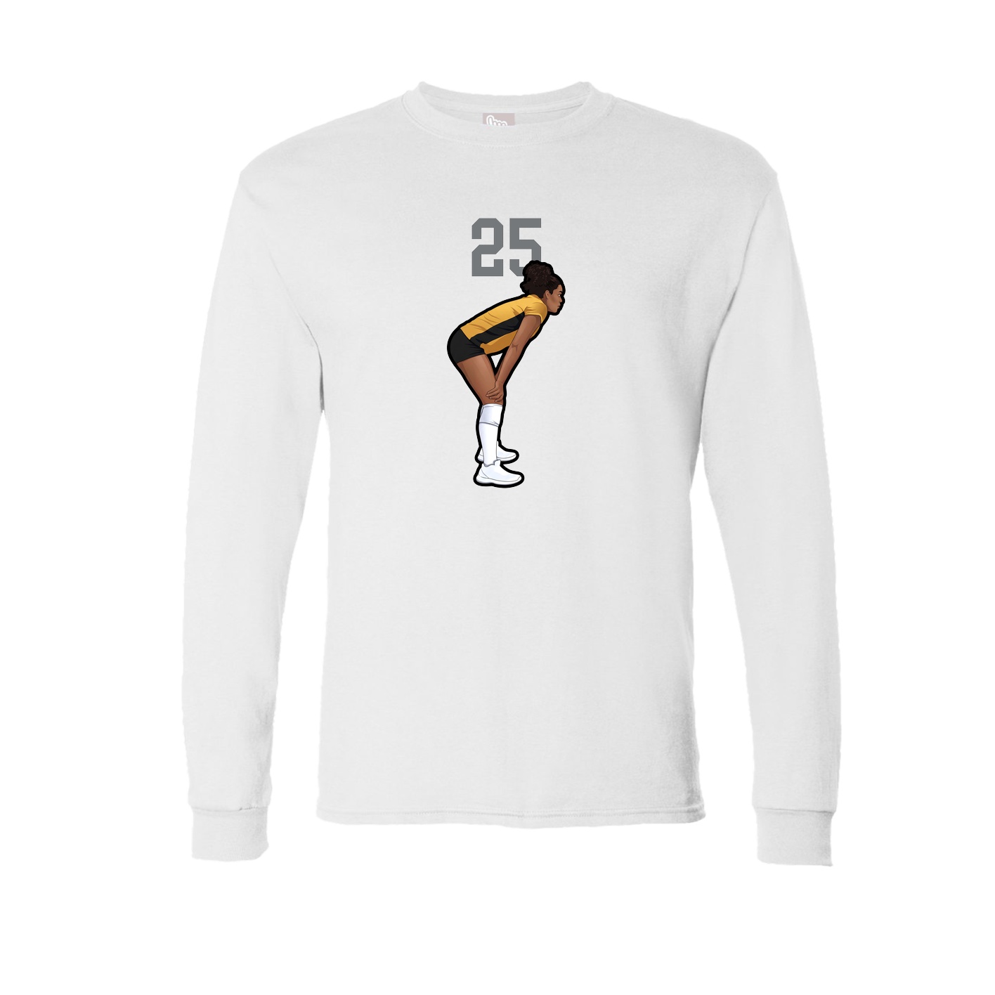 Long Sleeve Tee — Number Top in White