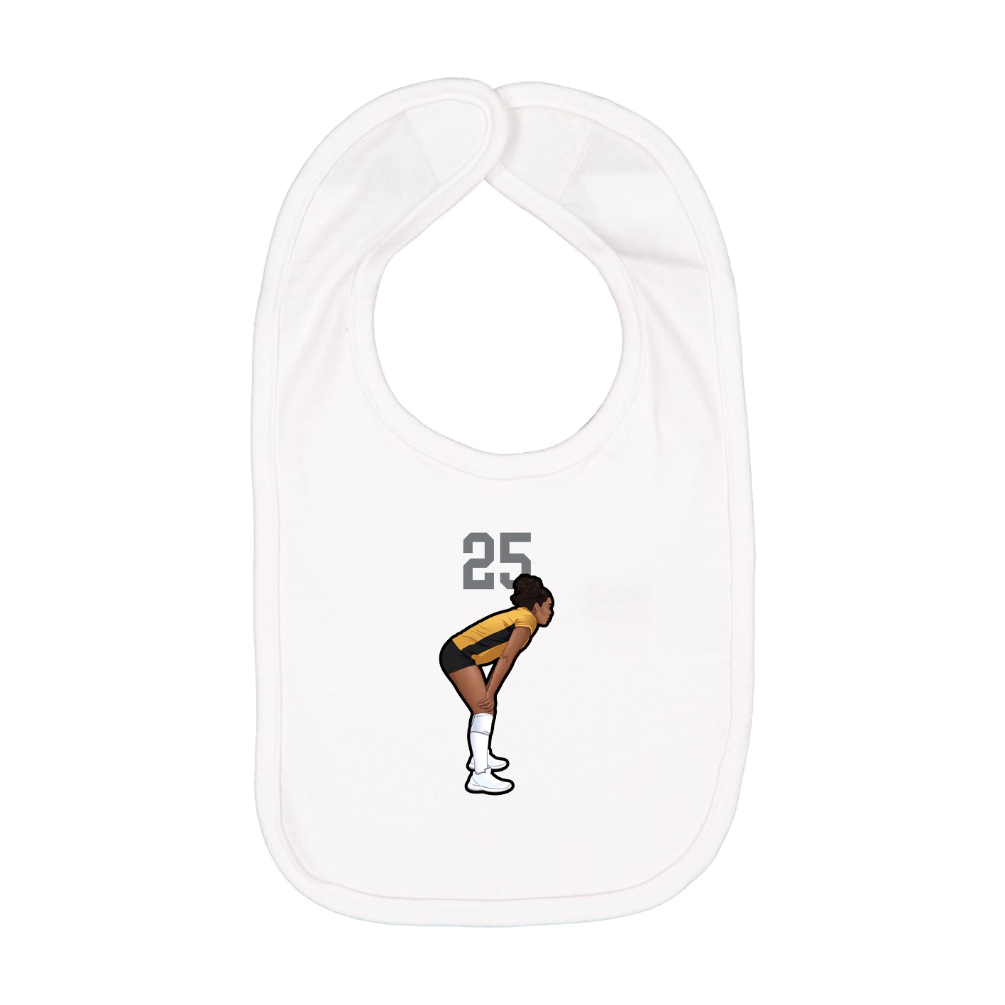 Infant Bib — Number Top in White
