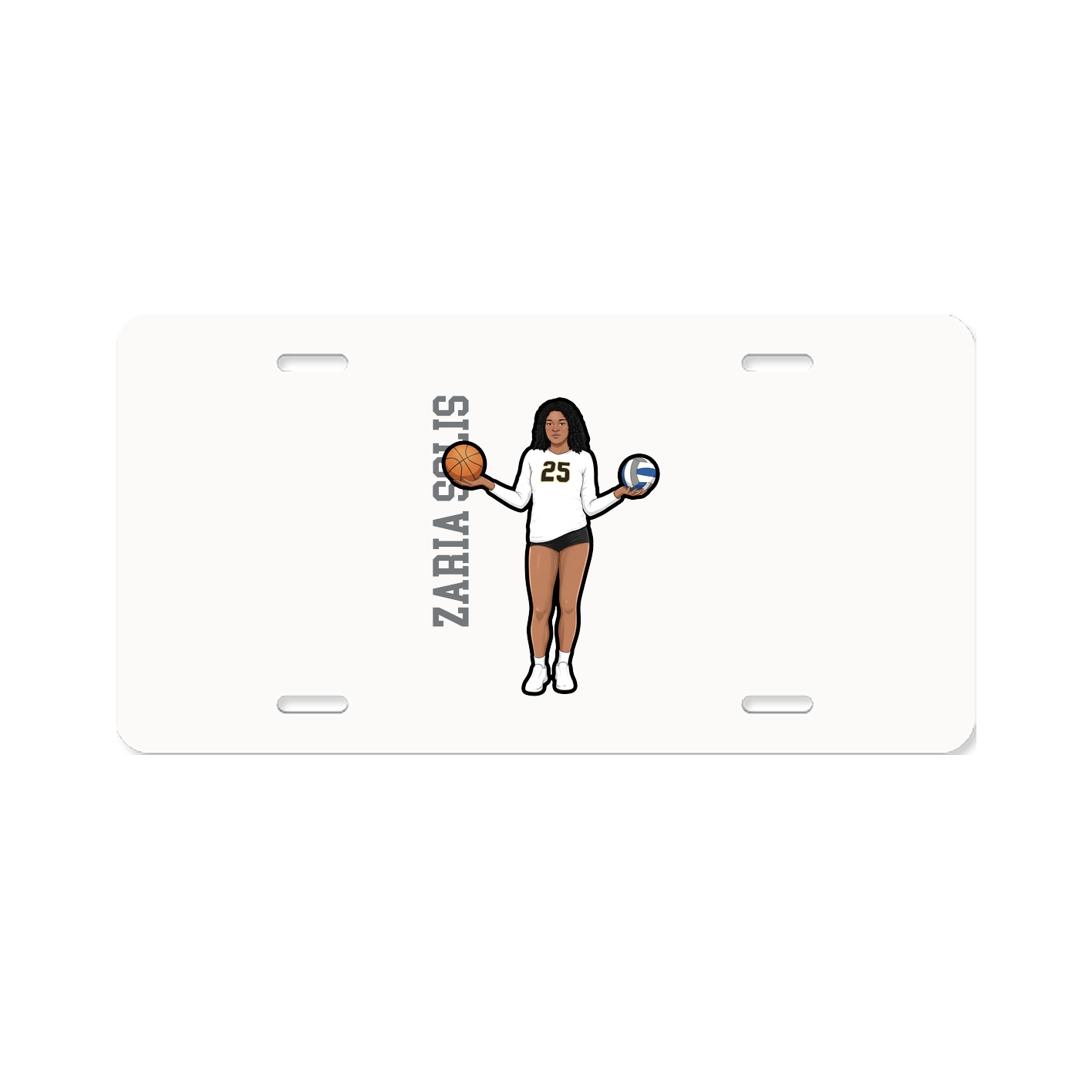 License Plate — Name Vertical in Classic