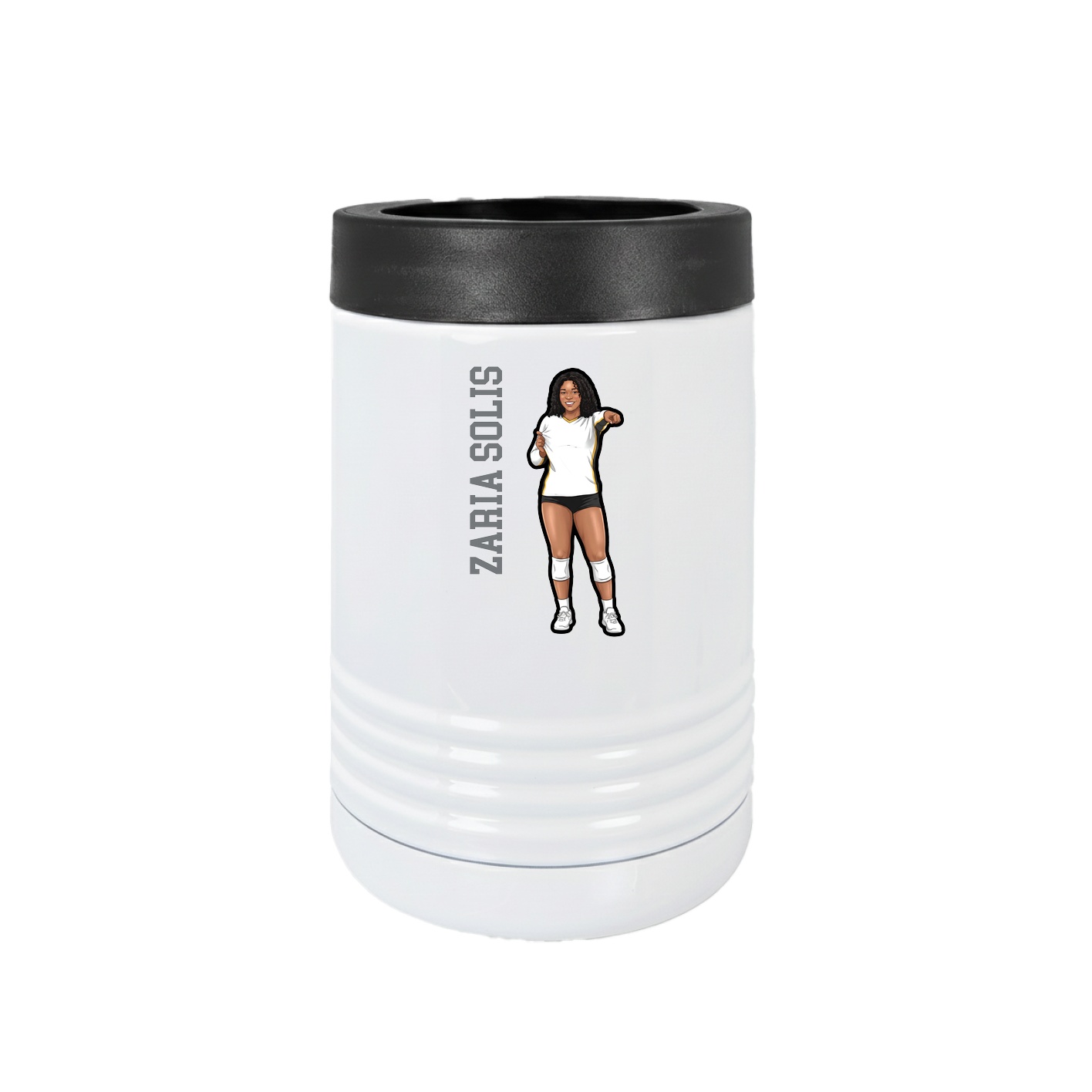 Beverage Holder — Name Vertical in White