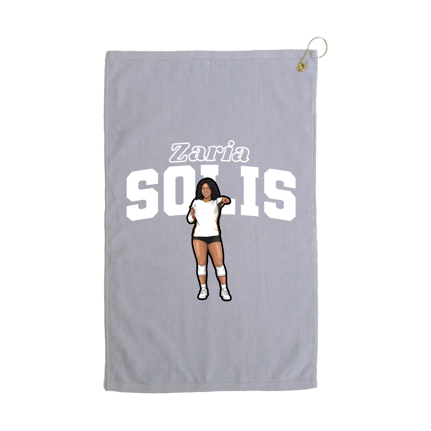Golf Towel — Name Arch in Grey