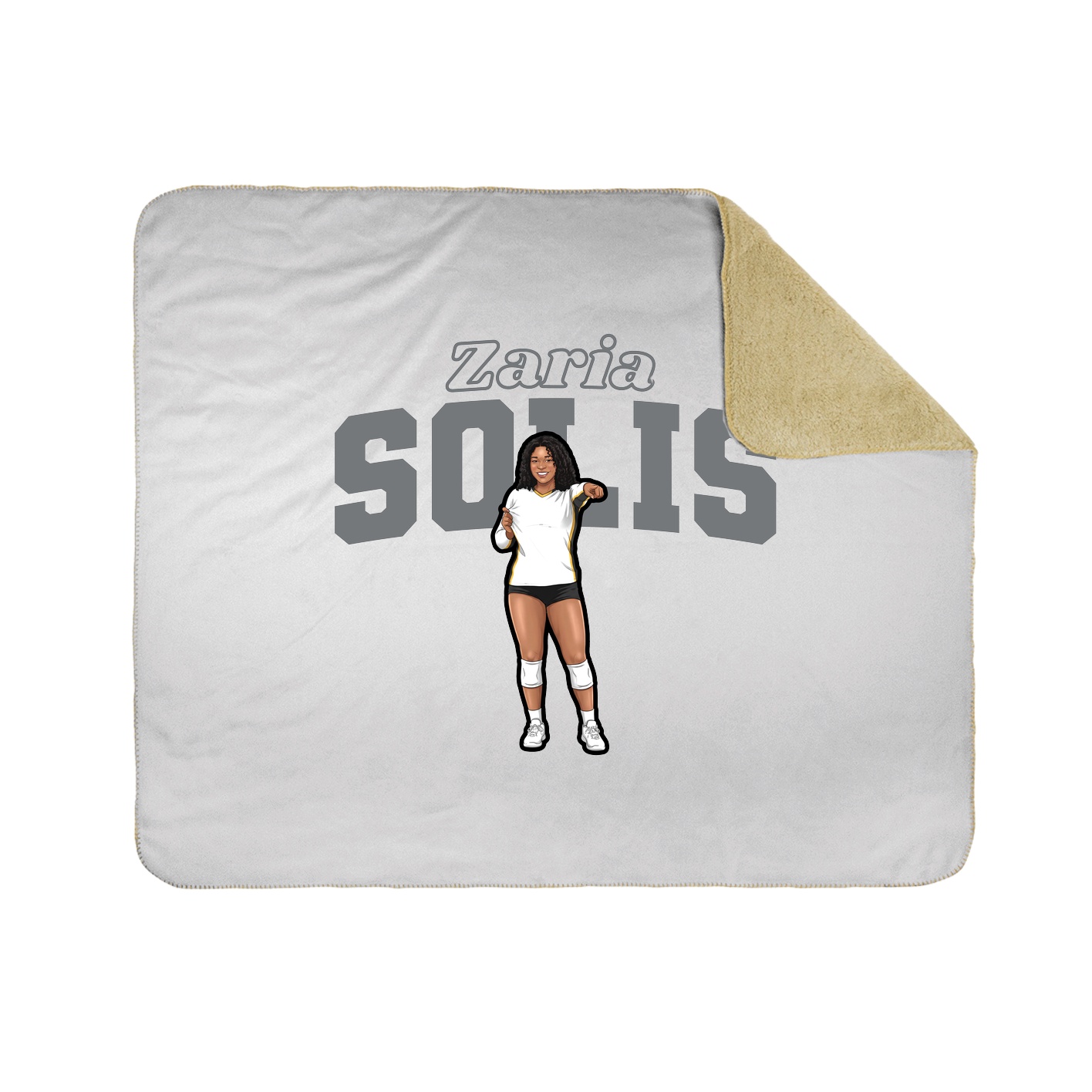 Throw Blanket — Name Arch in White