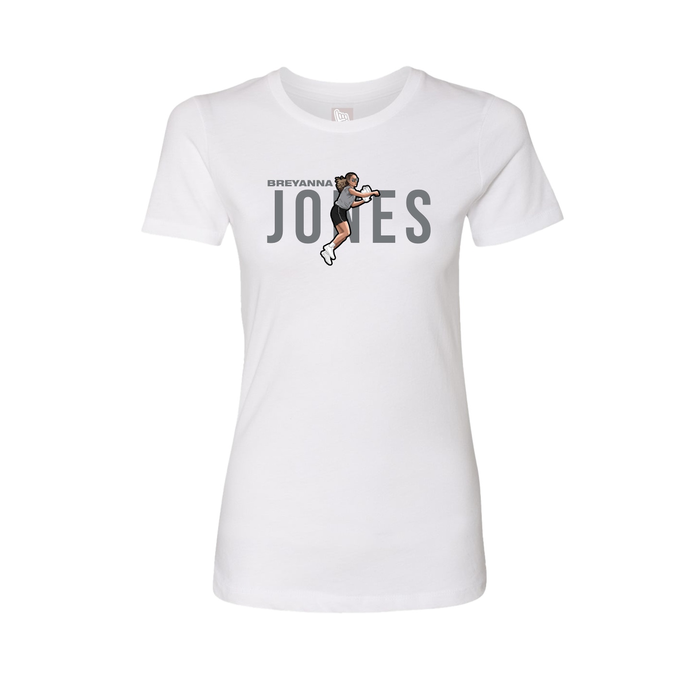 Fitted Women's Tee — Player Name in White