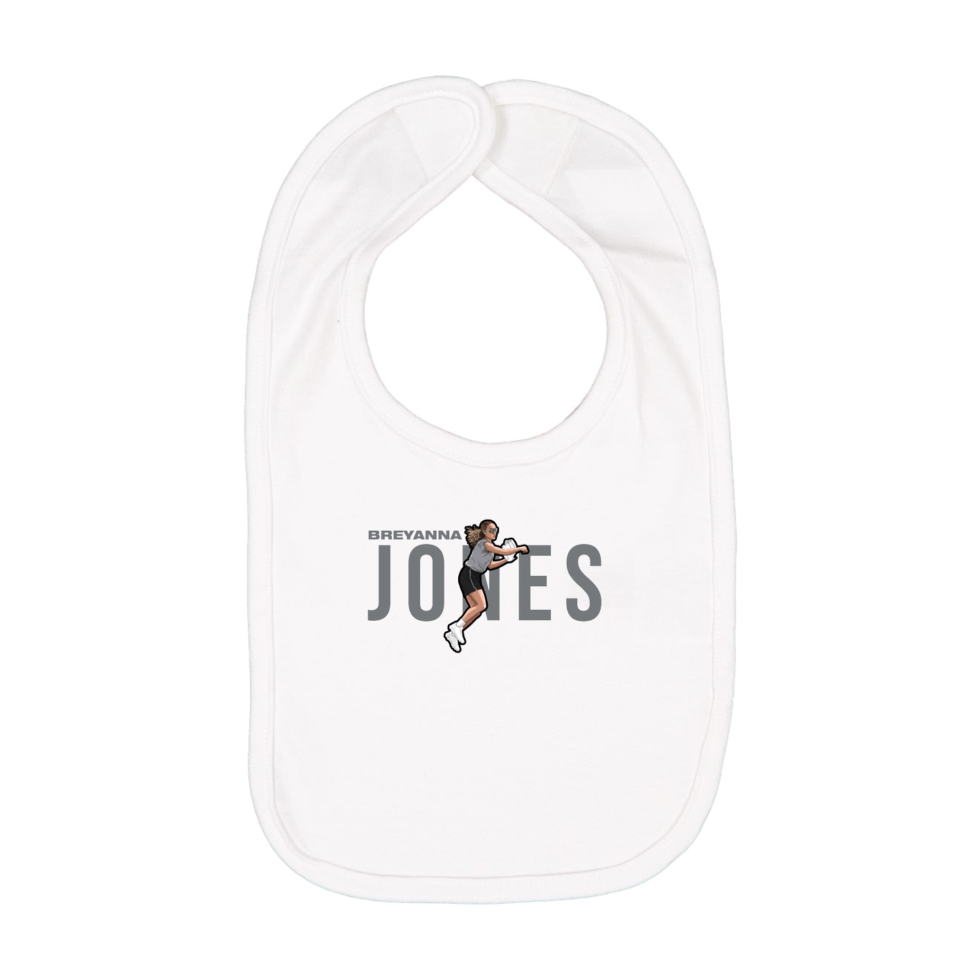 Infant Bib — Player Name in White