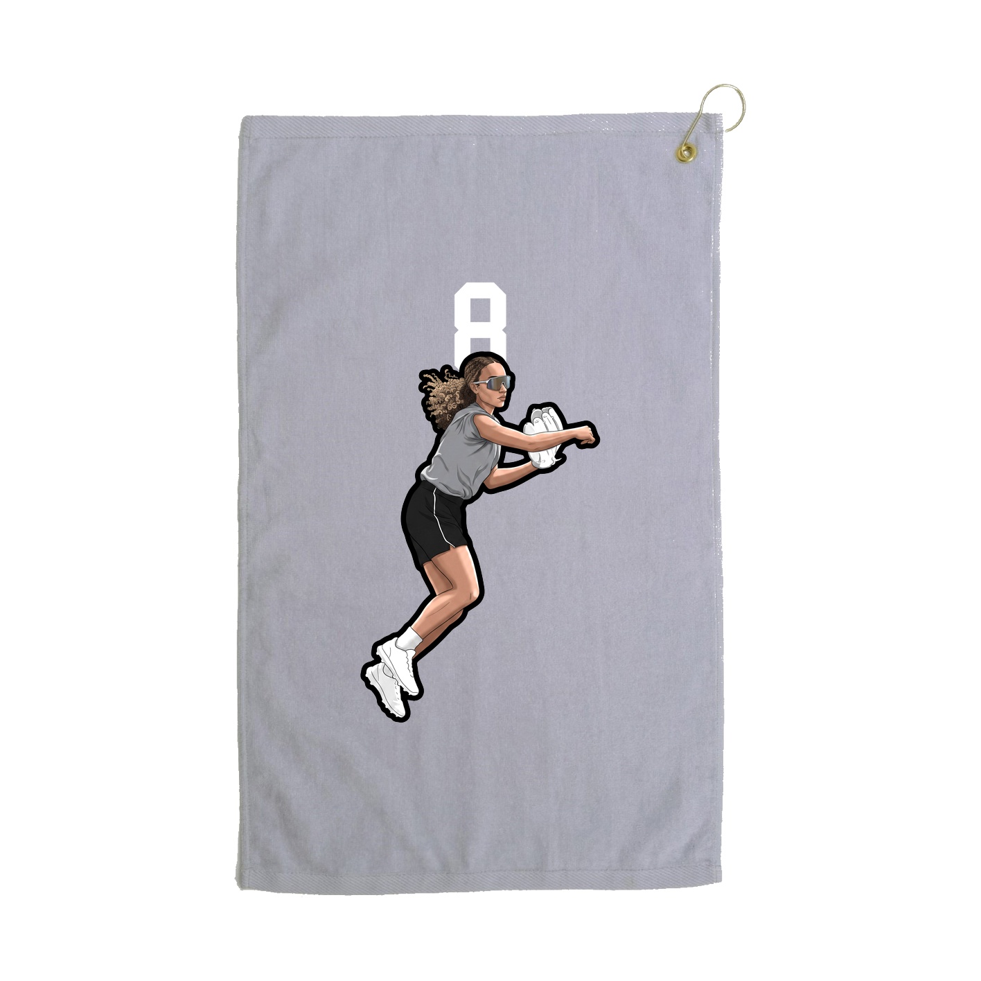 Golf Towel — Number Top in Grey