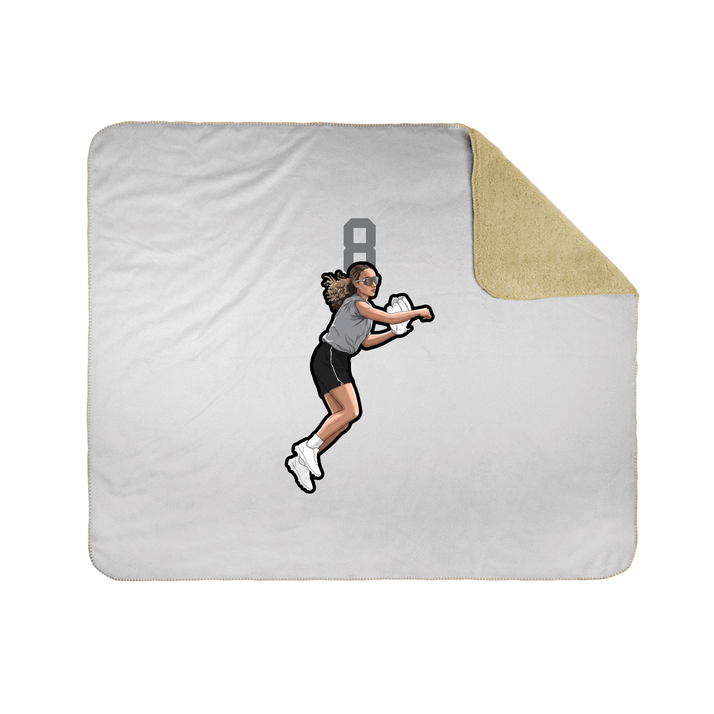 Throw Blanket — Number Top in White