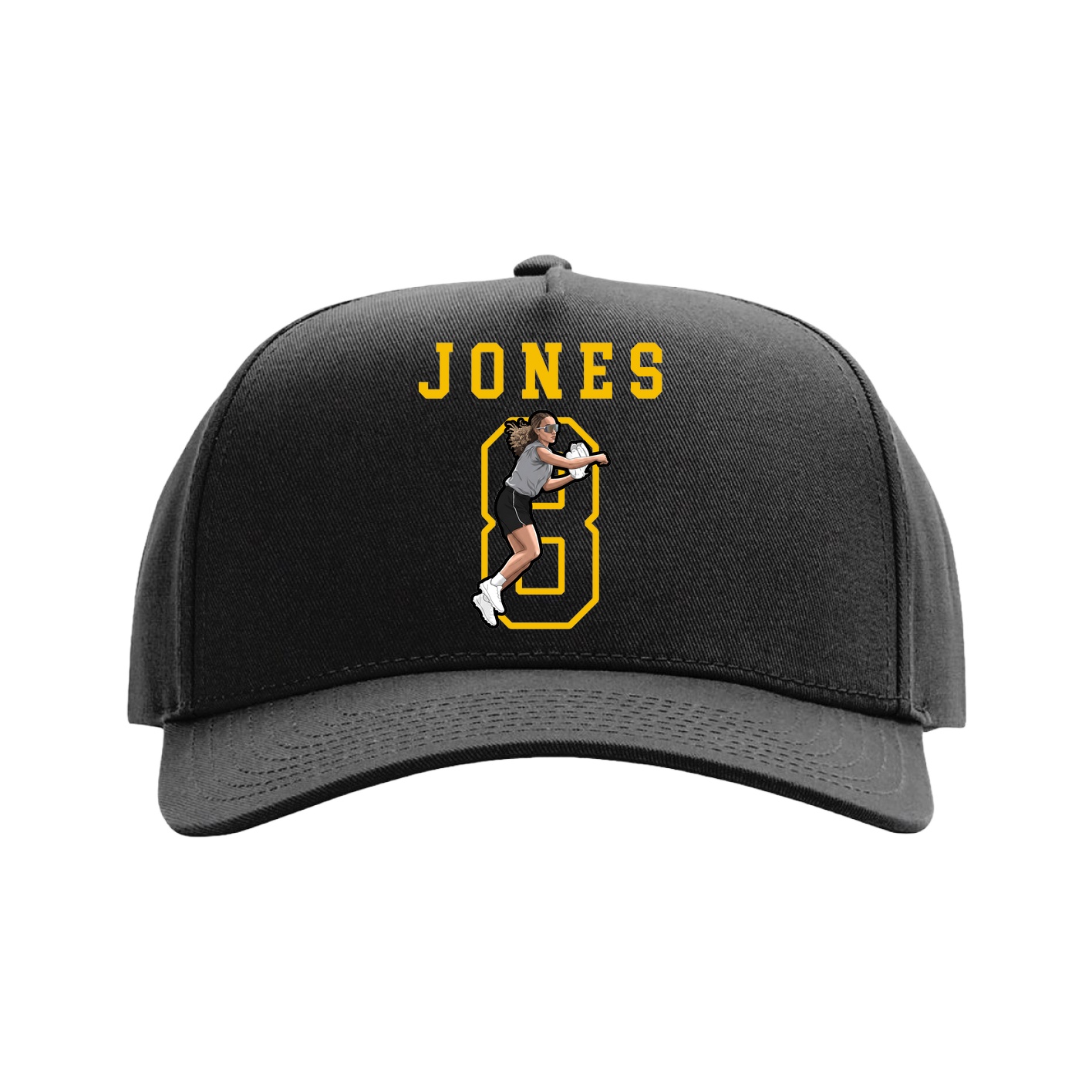 Full Fabric Five-Panel Champ Cap — Shirsey in Black