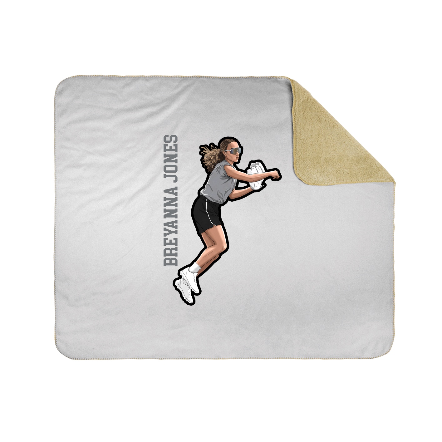 Throw Blanket — Name Vertical in White