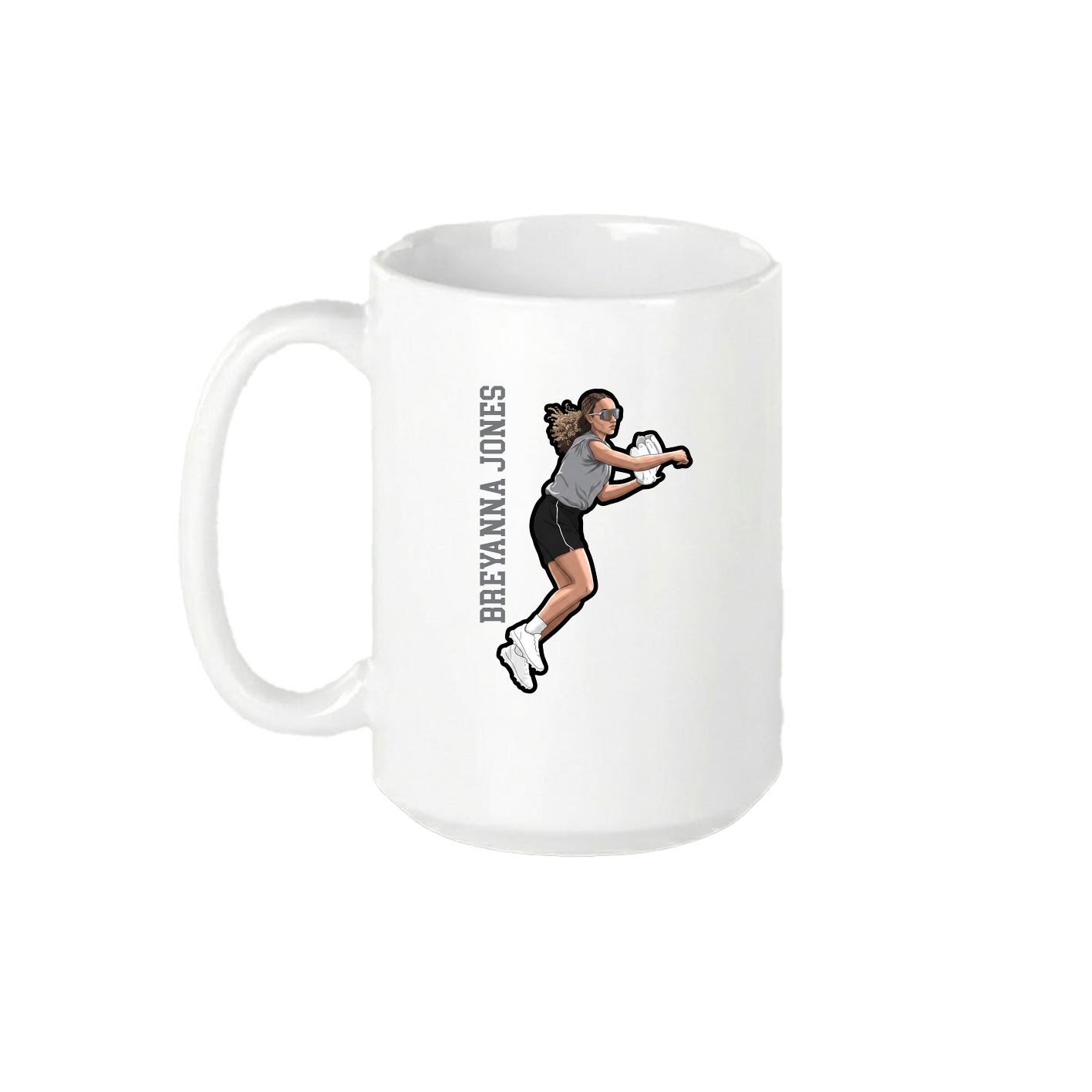 15oz Coffee Mug — Name Vertical in White