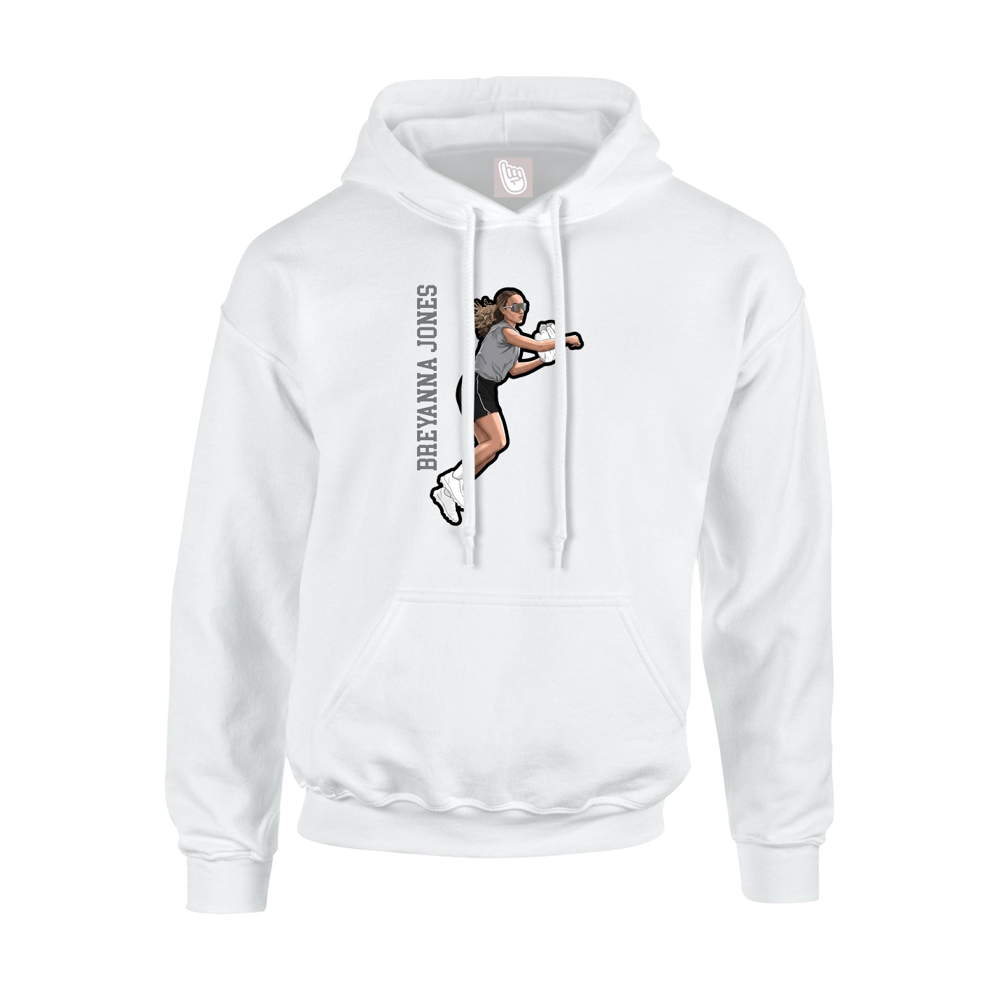 Hoodie — Name Vertical in White