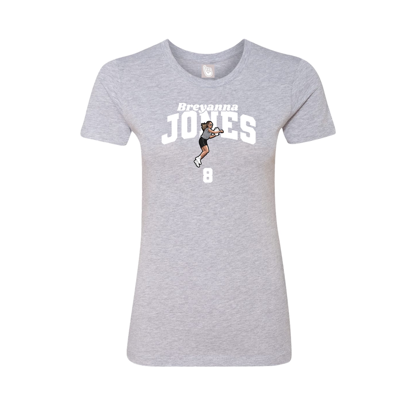 Fitted Women's Tee — Signature Arch in Grey