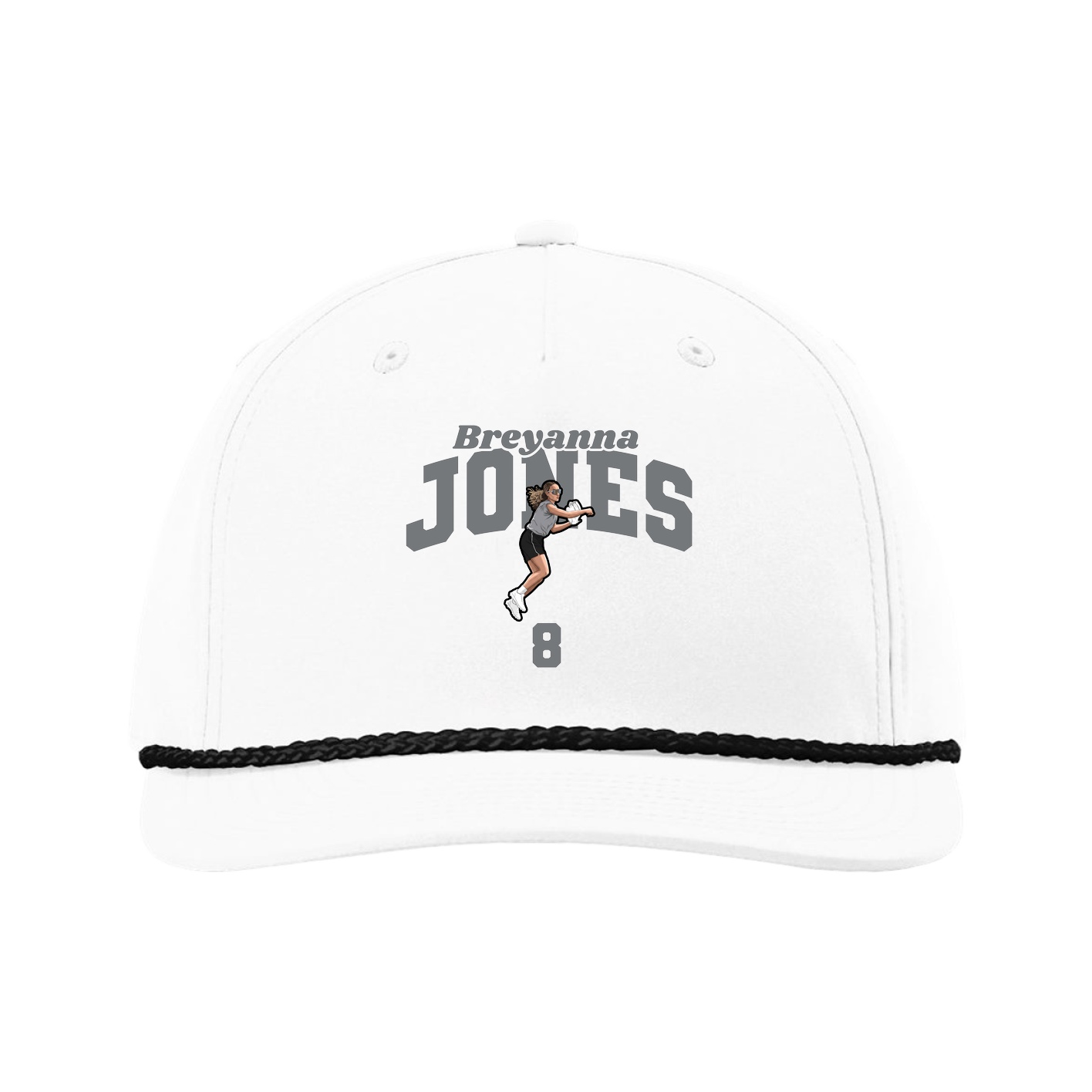Five-Panel Classic Rope Cap — Signature Arch in White