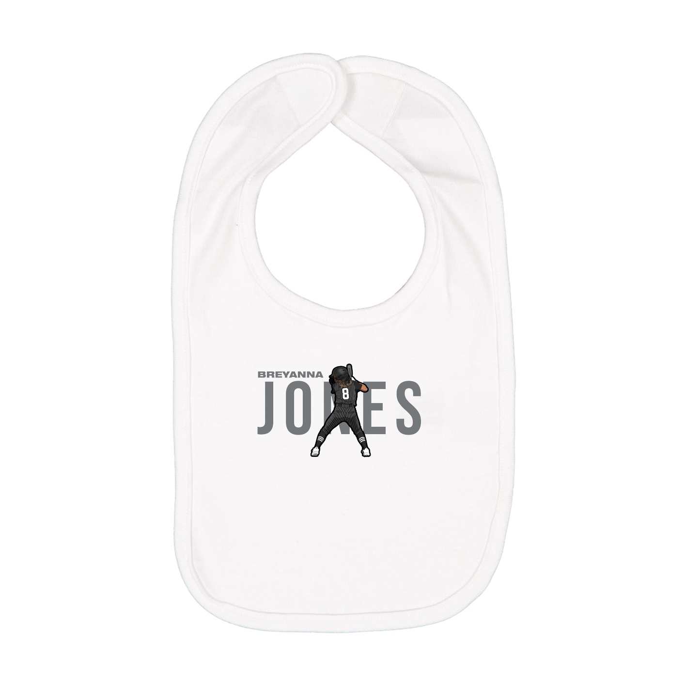 Infant Bib — Player Name in White