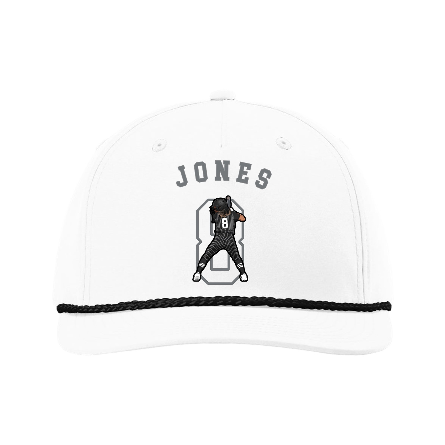 Five-Panel Classic Rope Cap — Shirsey Arch in White