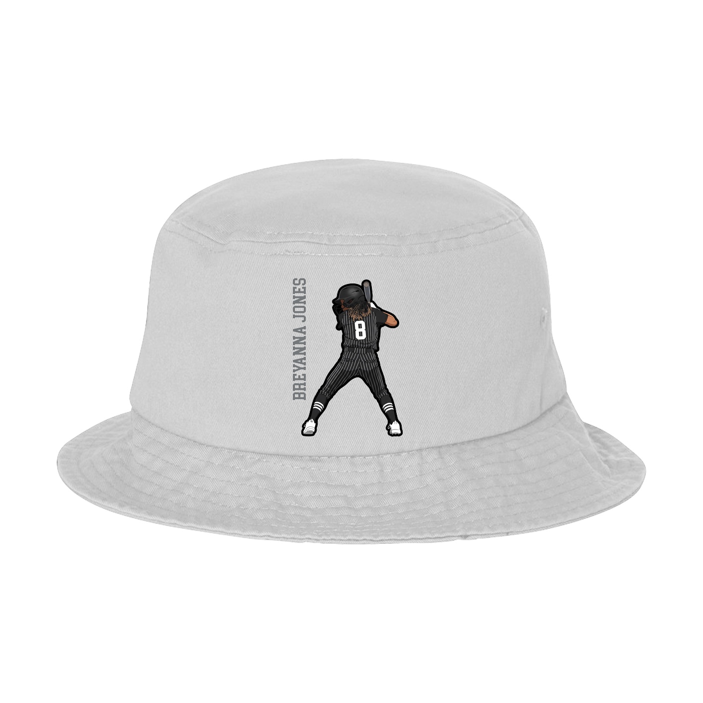 Bucket Cap — Name Vertical in White