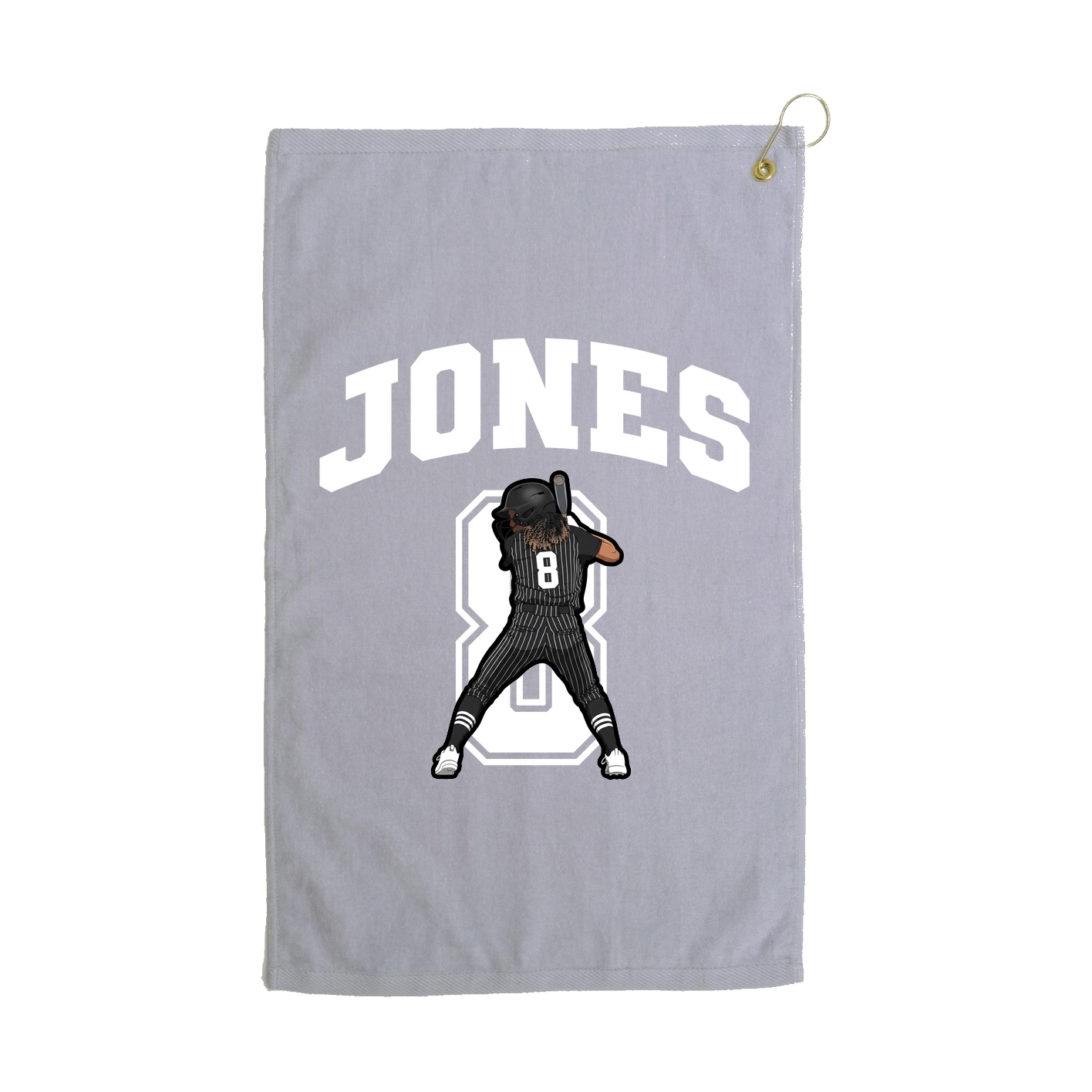 Golf Towel — Number in Grey