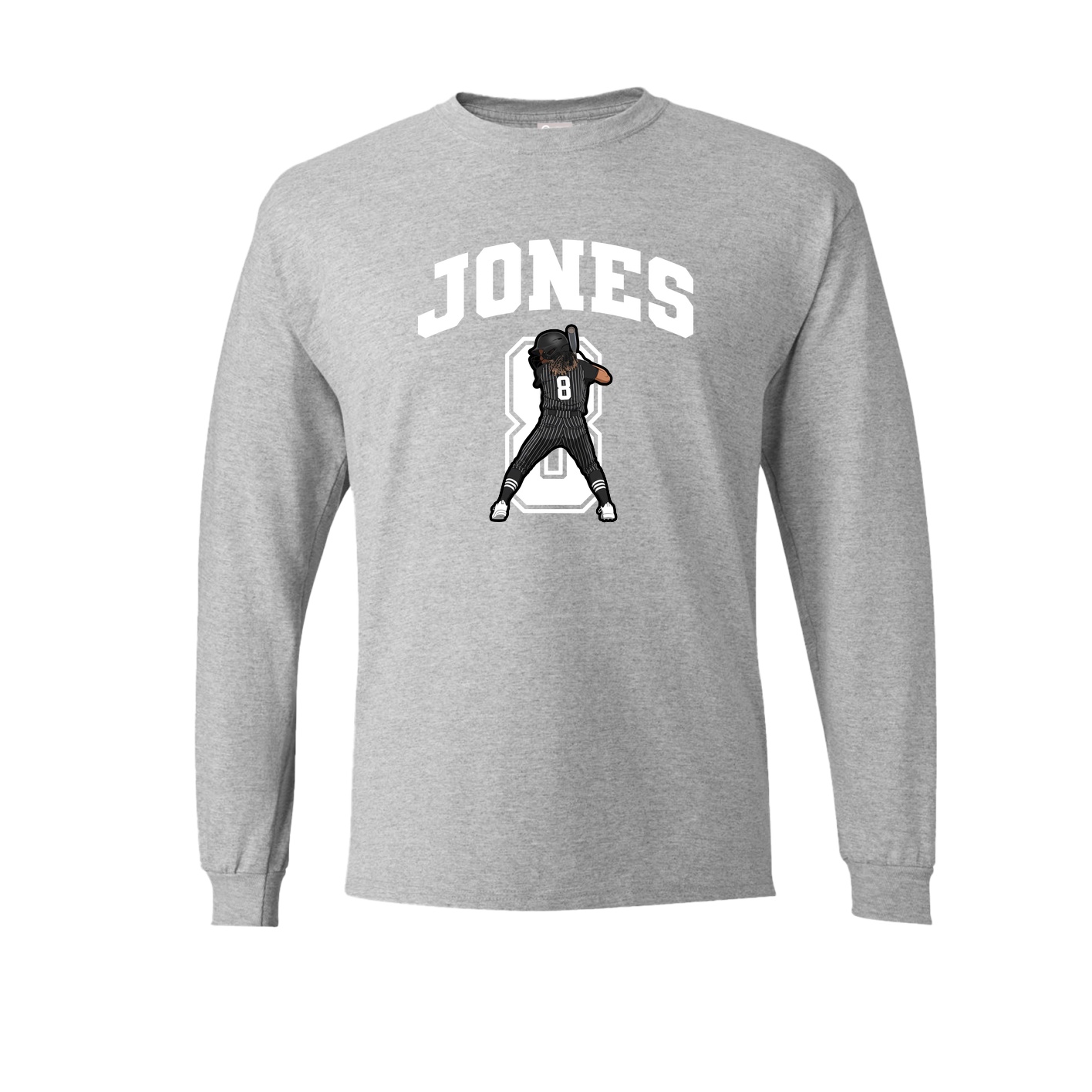 Long Sleeve Tee — Number in Grey