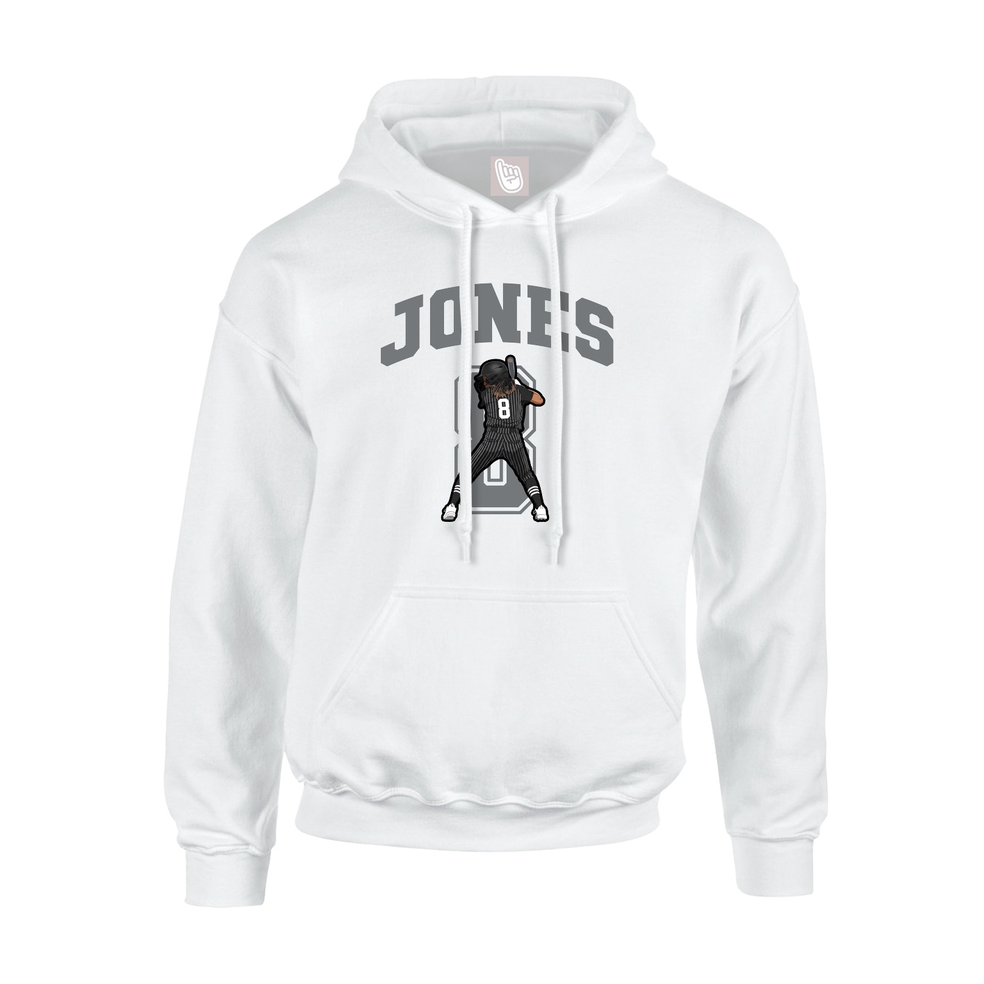 Hoodie — Number in White