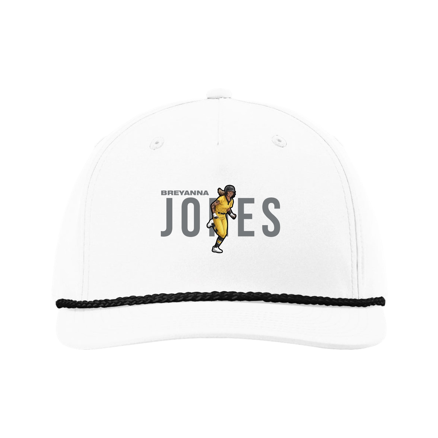 Five-Panel Classic Rope Cap — Player Name in White