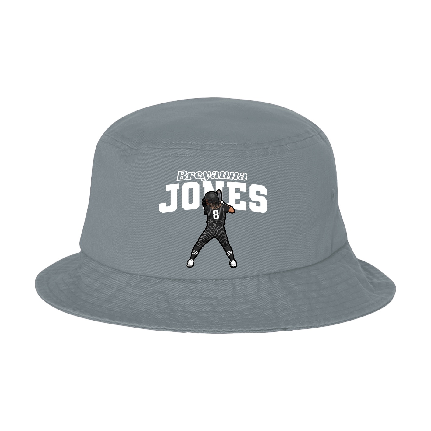 Bucket Cap — Name Arch in Grey