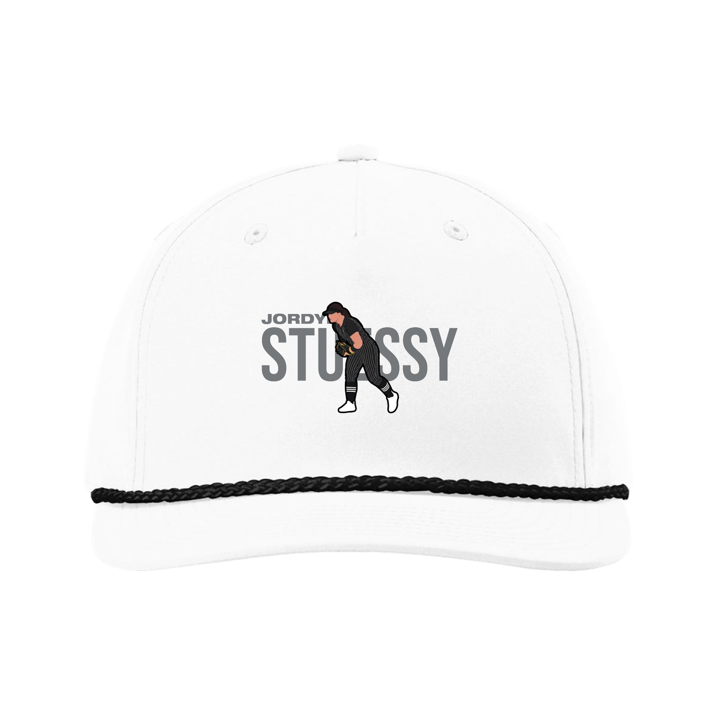 Five-Panel Classic Rope Cap — Player Name in White