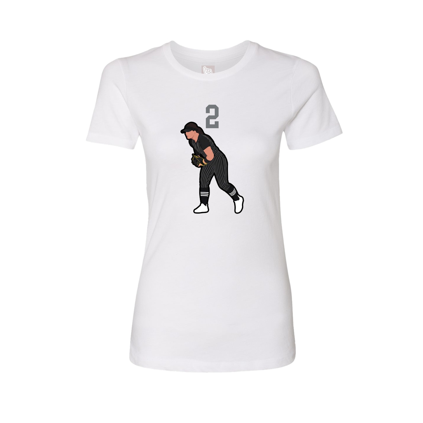 Fitted Women's Tee — Number Top in White
