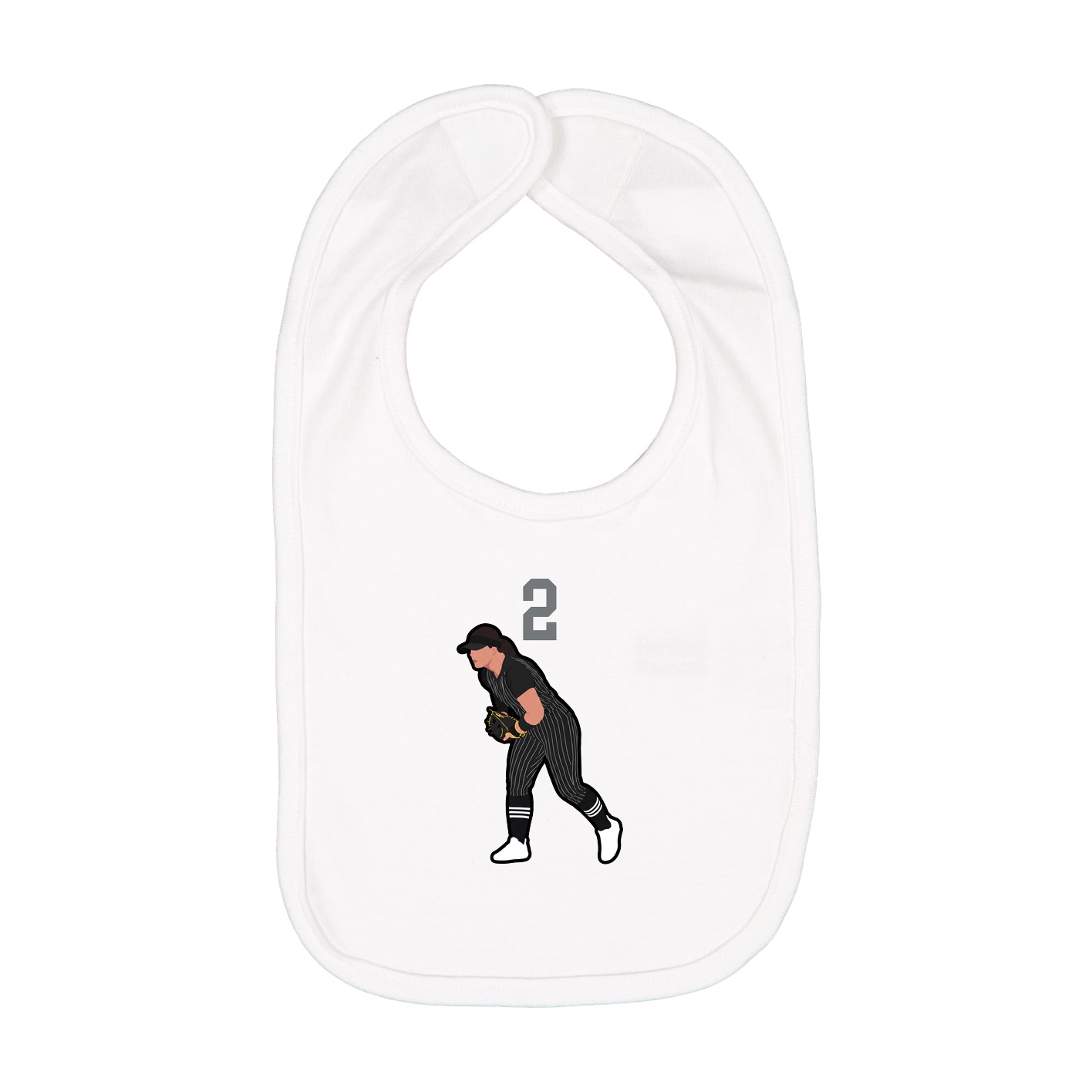 Infant Bib — Number Top in White