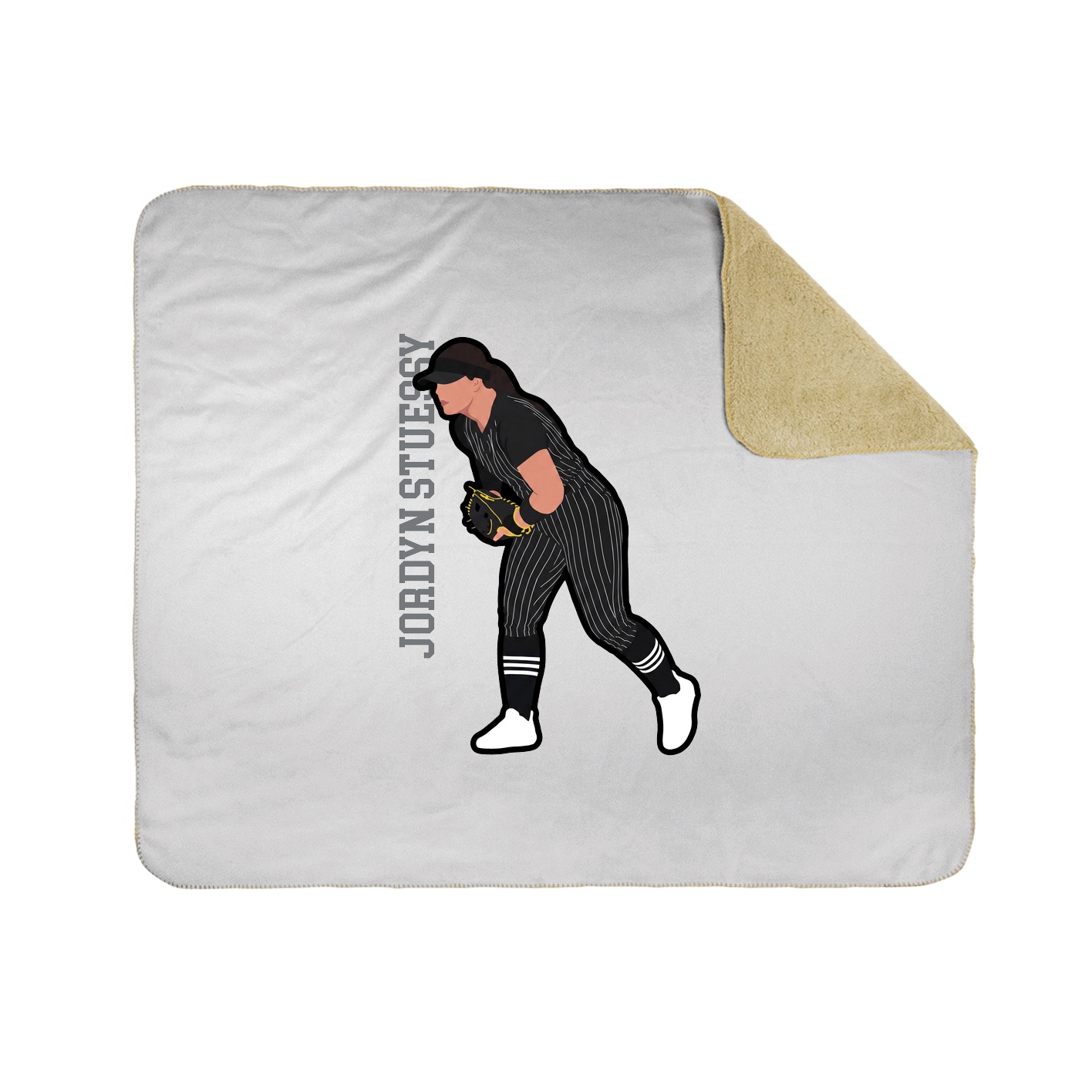 Throw Blanket — Name Vertical in White