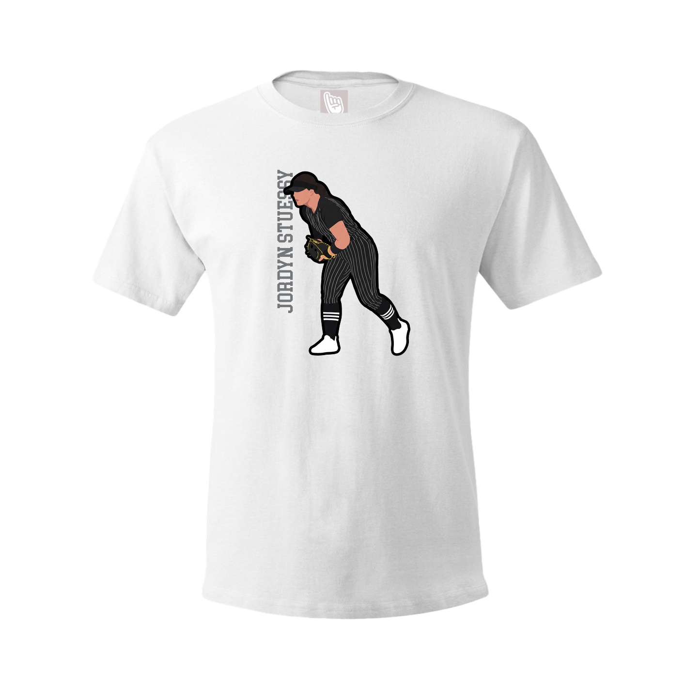 Youth Tee — Name Vertical in White