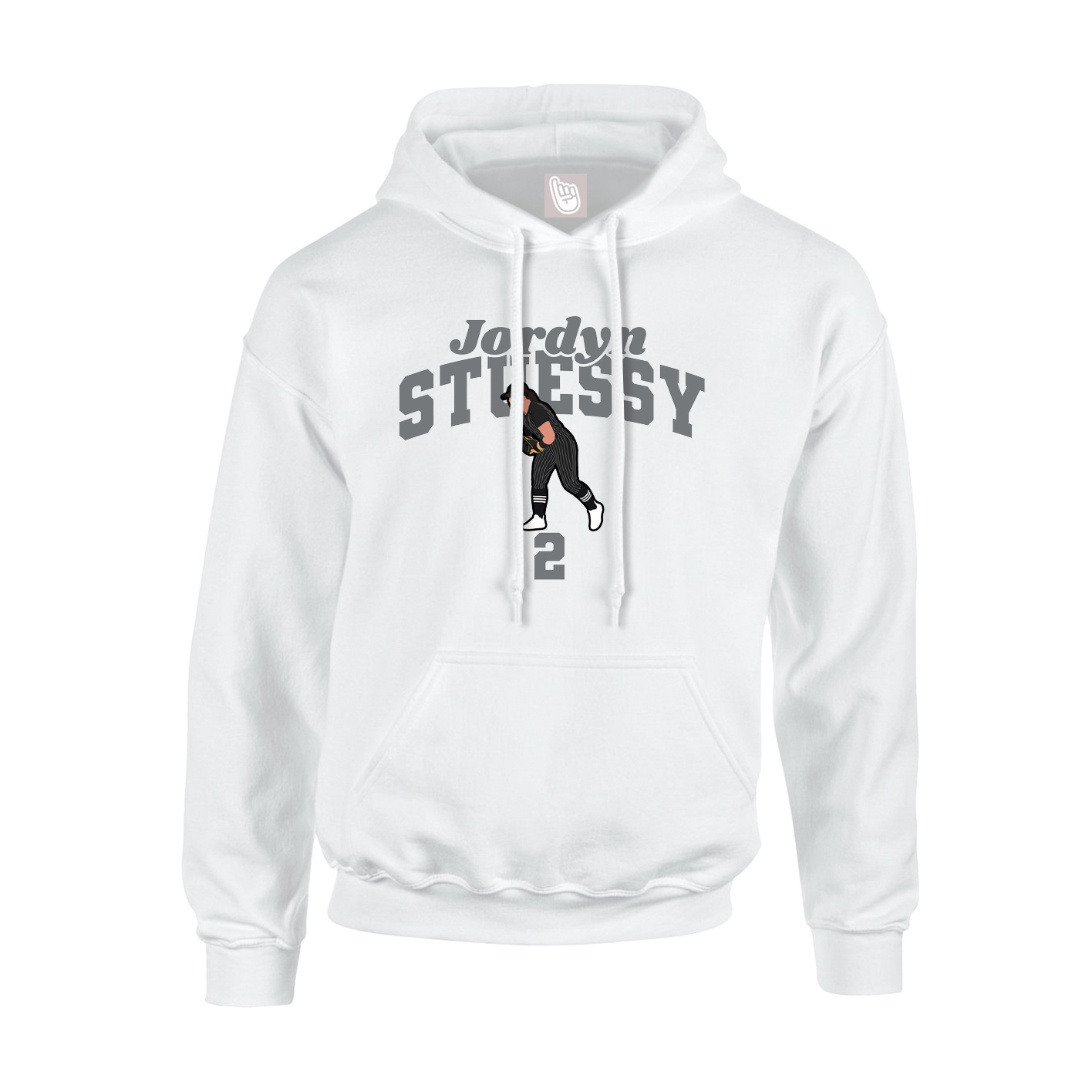 Youth Hoodie — Signature Arch in White