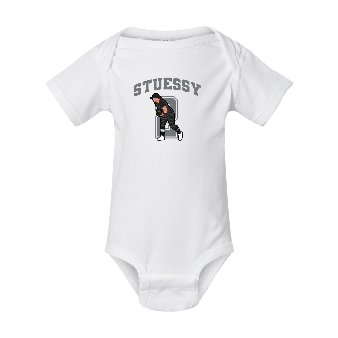 Baby Onesie — Number in White