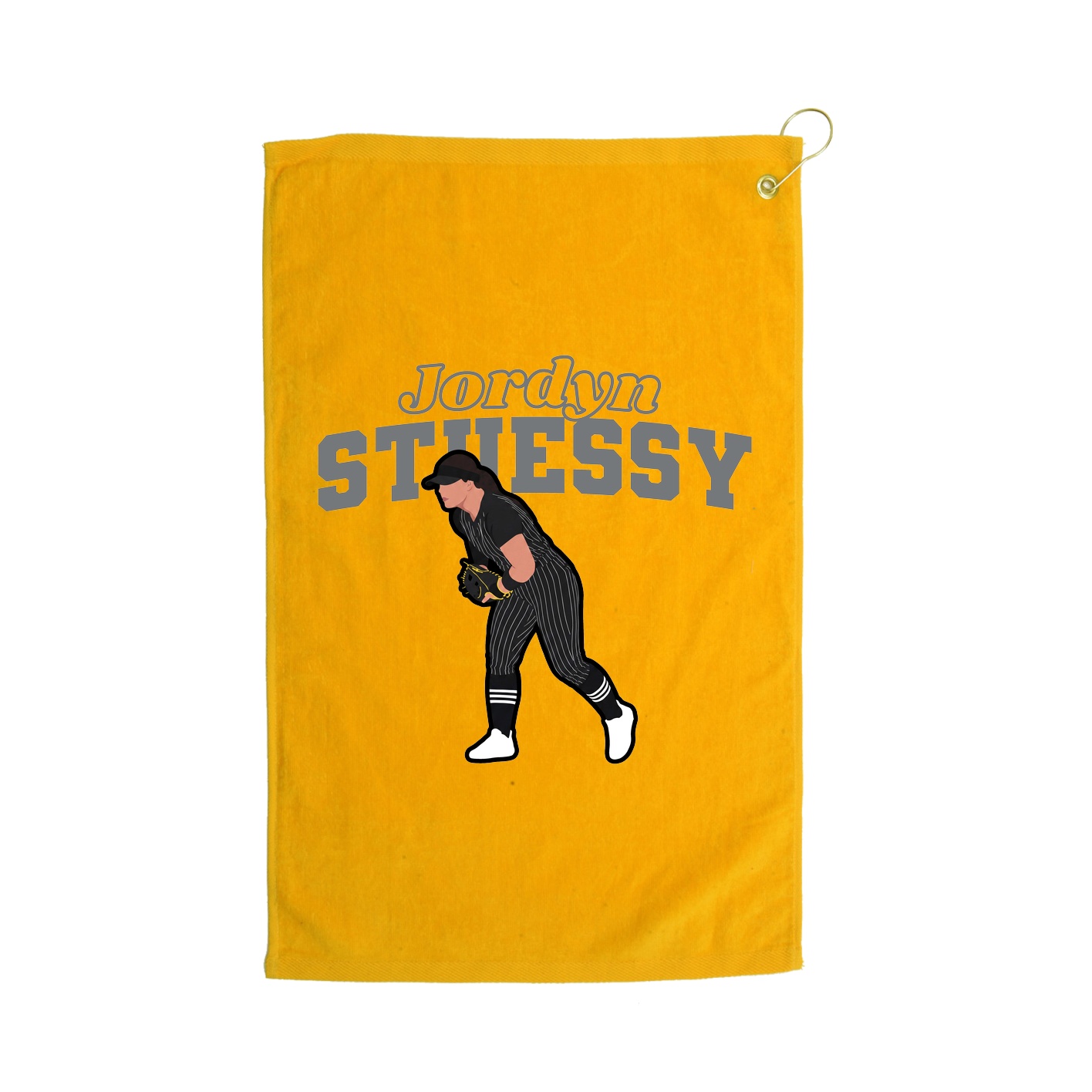Golf Towel — Name Arch in Gold