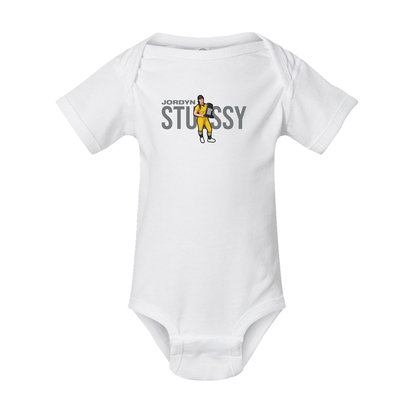 Baby Onesie — Player Name in White