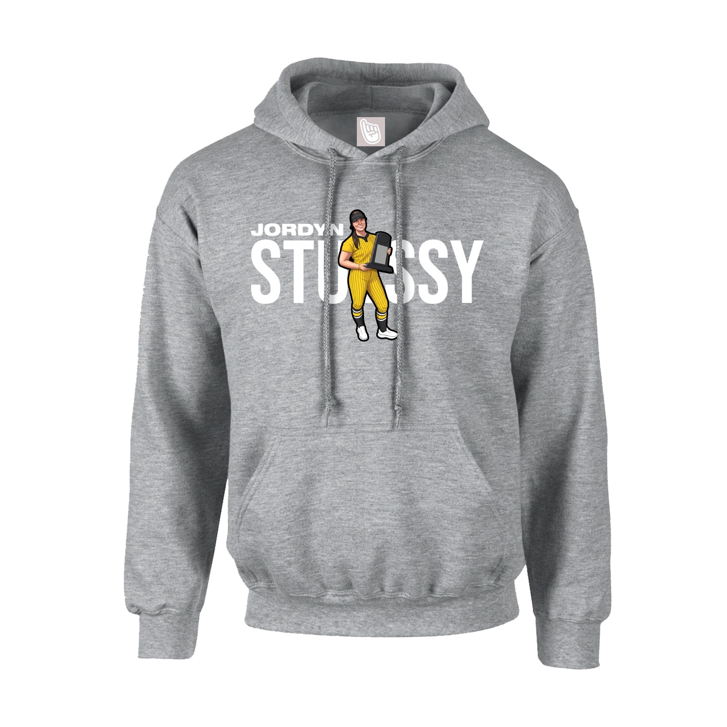 Hoodie — Player Name in Grey
