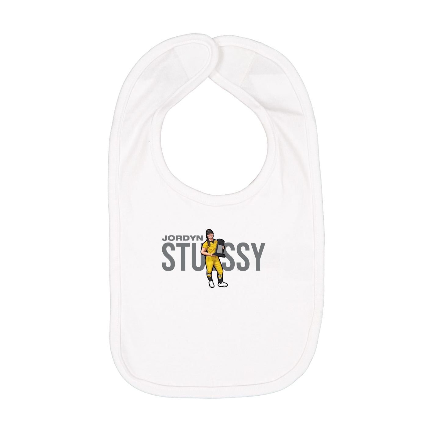 Infant Bib — Player Name in White