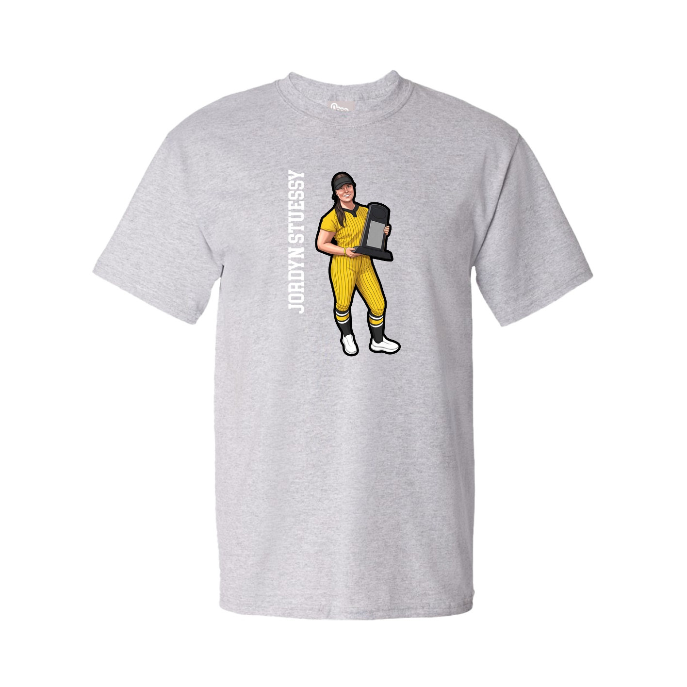 Youth Tee — Name Vertical in Grey