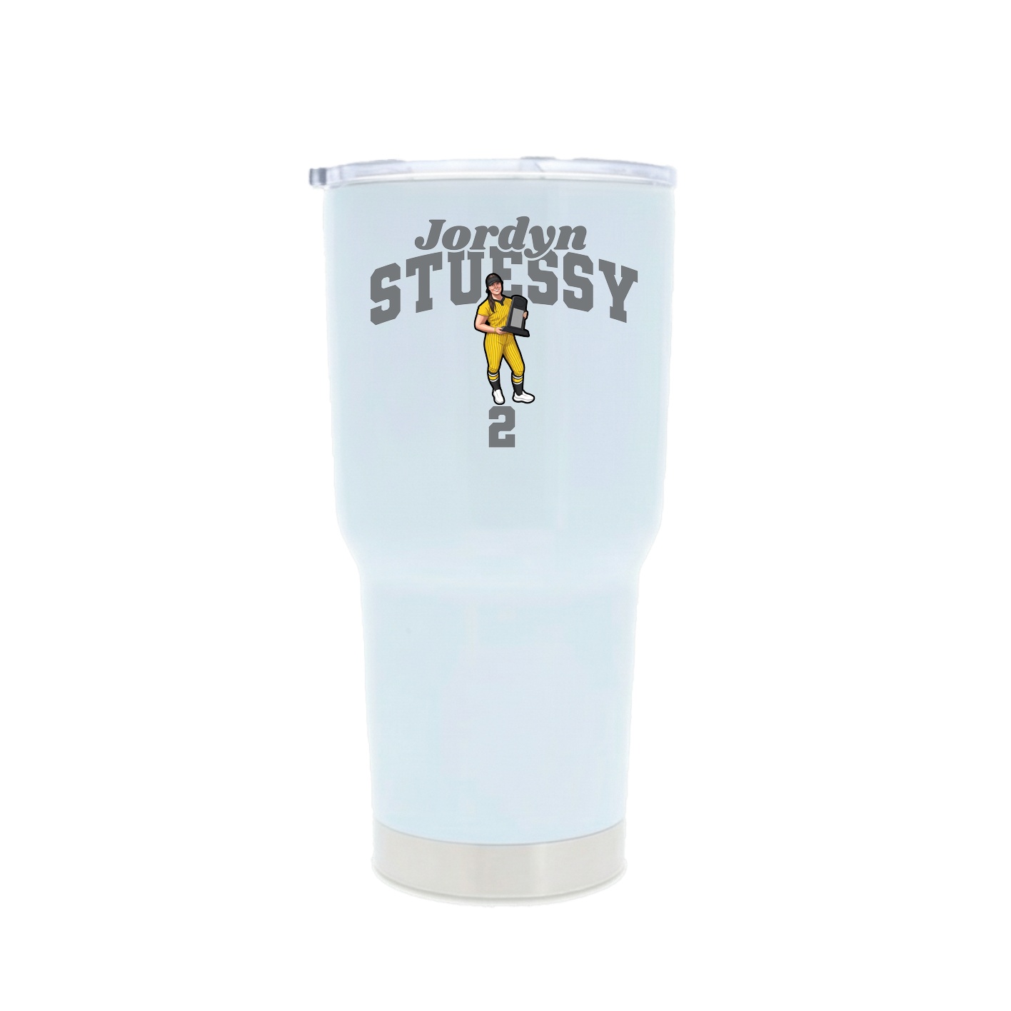 30oz Stainless Steel Tumbler — Signature Arch in White