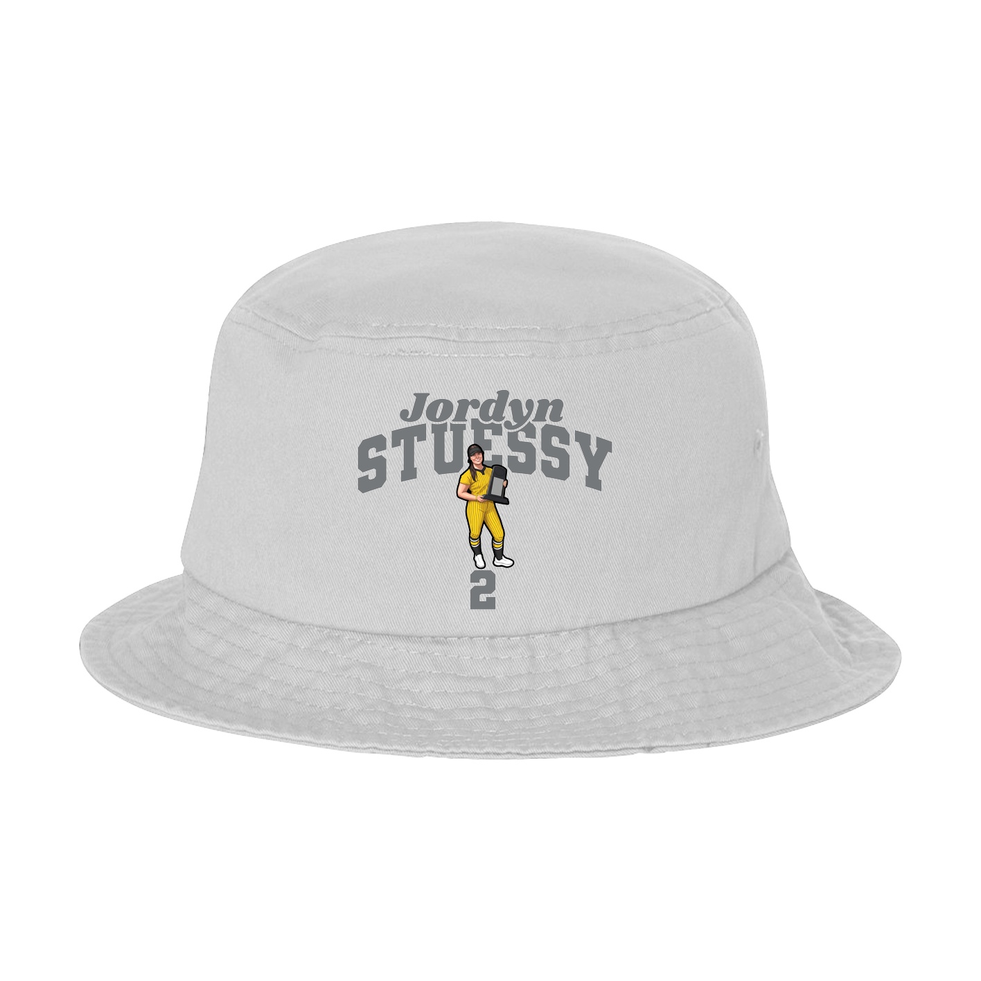 Bucket Cap — Signature Arch in White