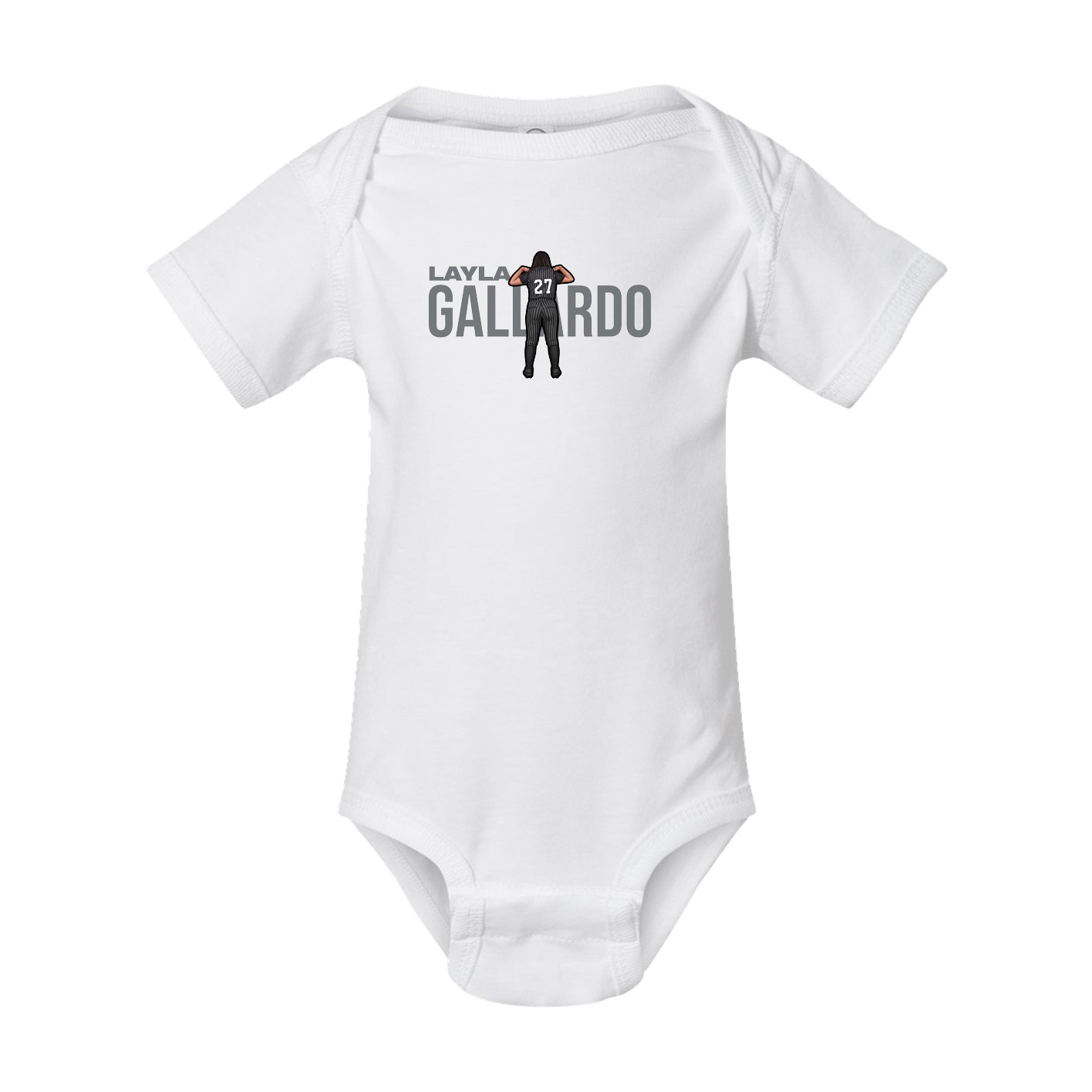 Baby Onesie — Player Name in White