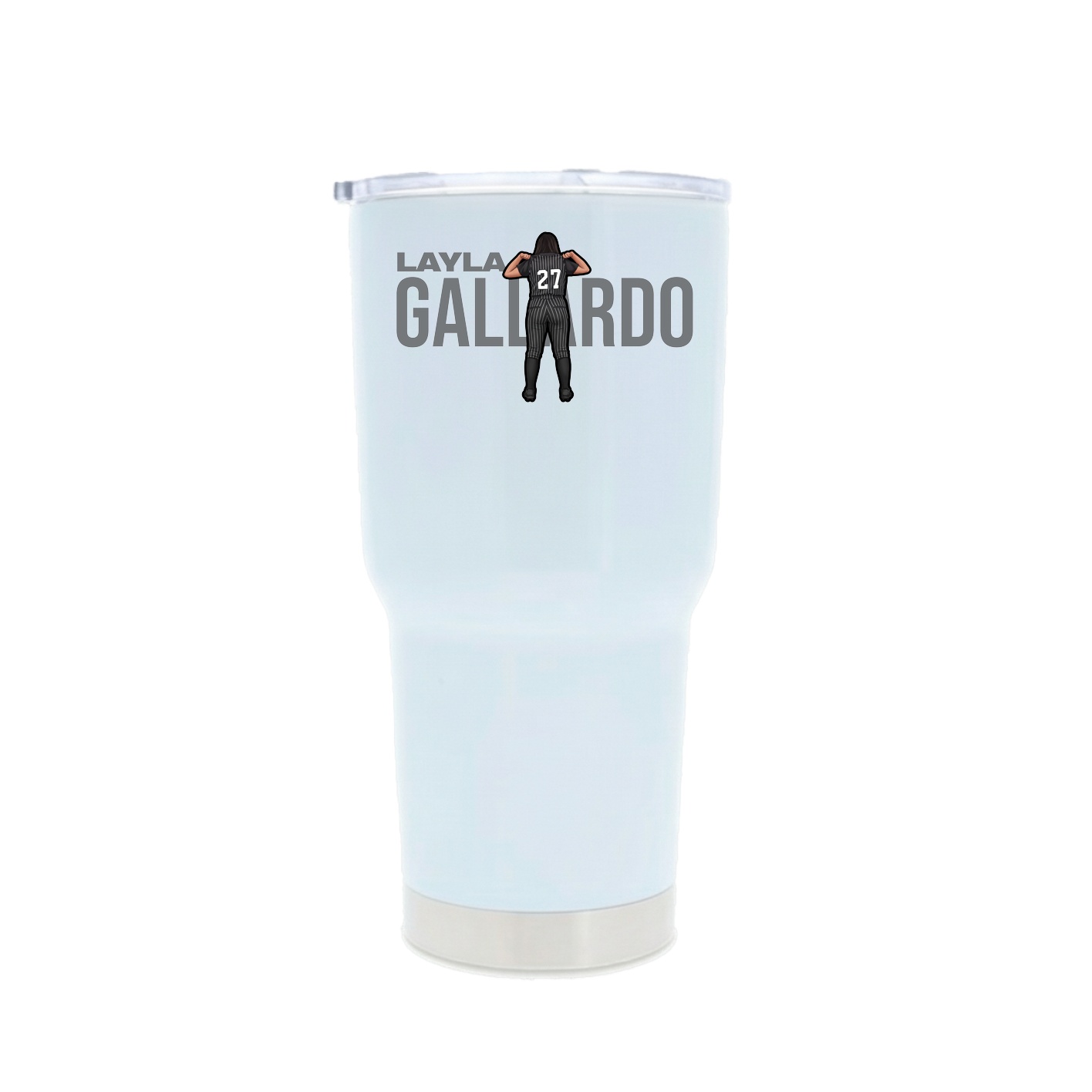 30oz Stainless Steel Tumbler — Player Name in White