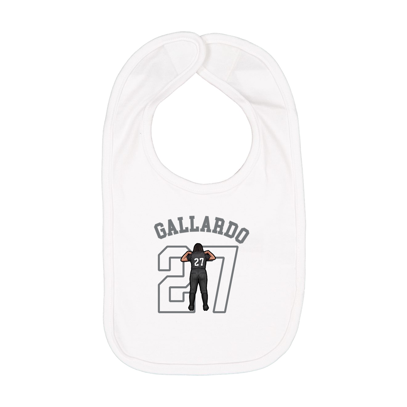 Infant Bib — Shirsey Arch in White