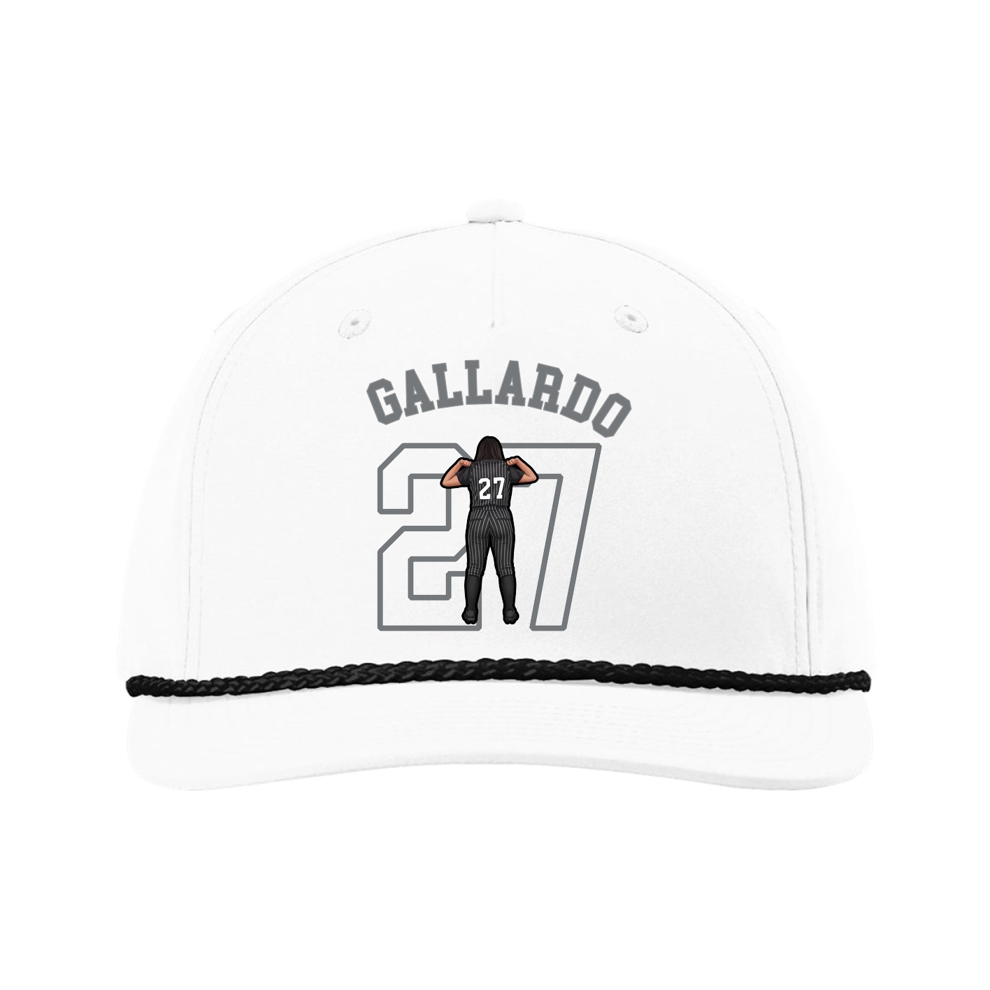 Five-Panel Classic Rope Cap — Shirsey Arch in White