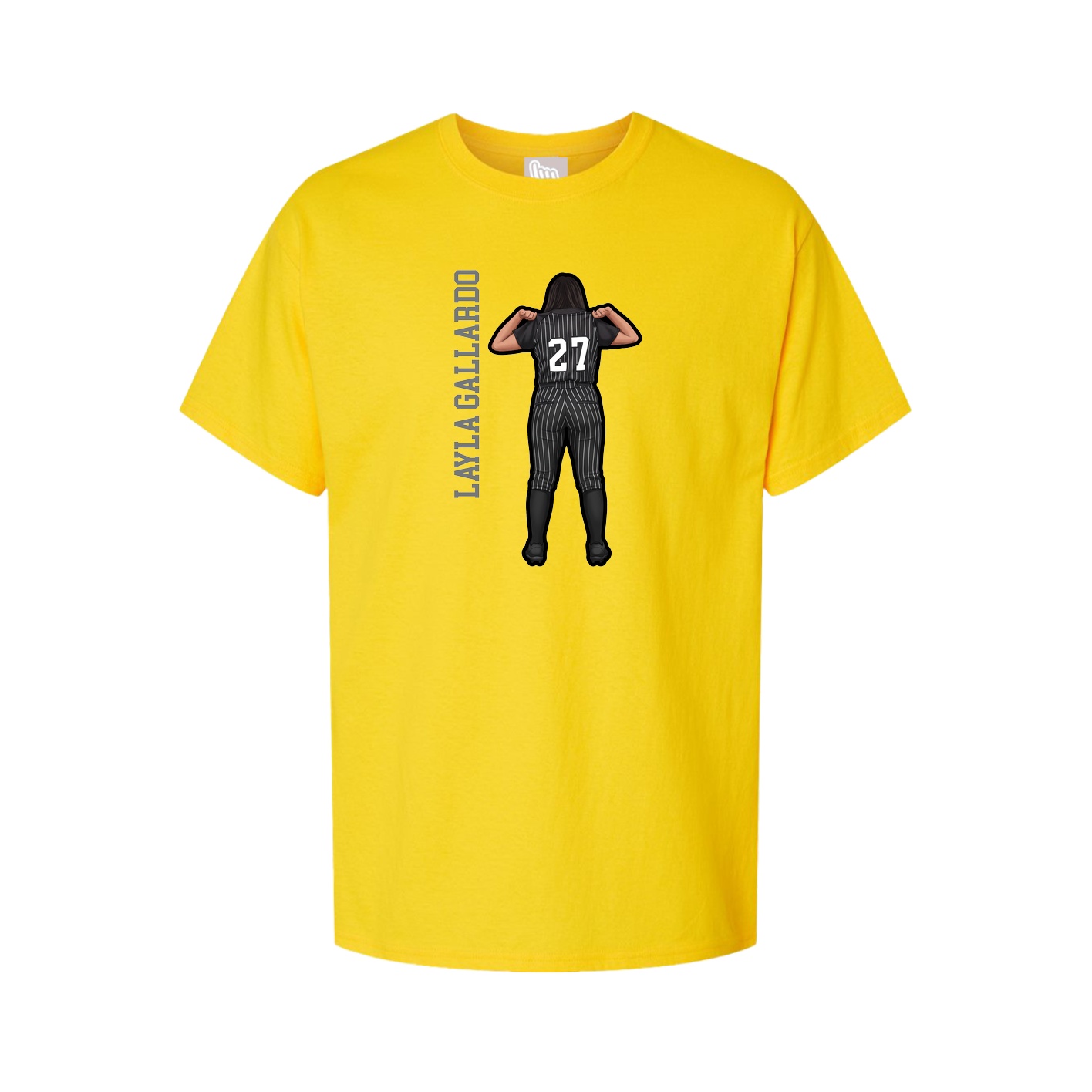 Youth Tee — Name Vertical in Gold